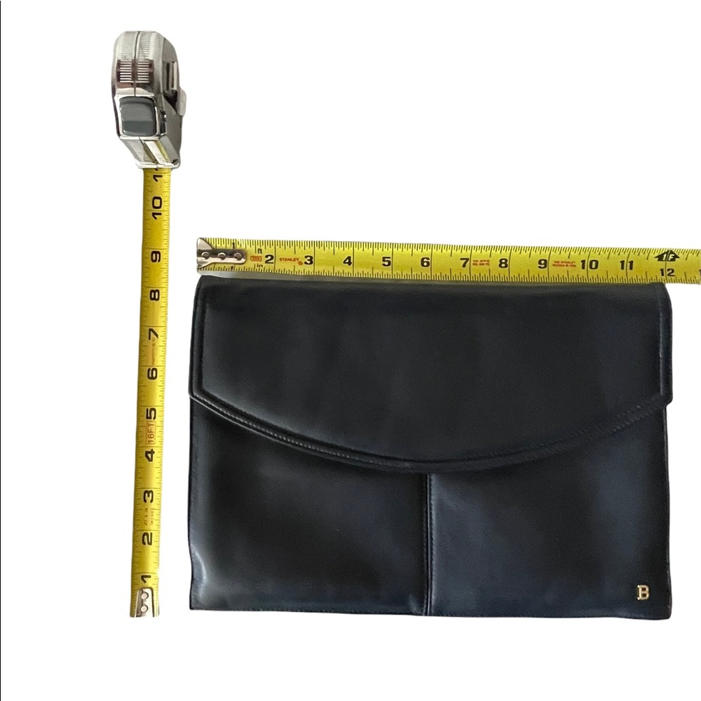 Vintage Bally Navy Blue Leather Clutch Purse - Picture 5 of 7